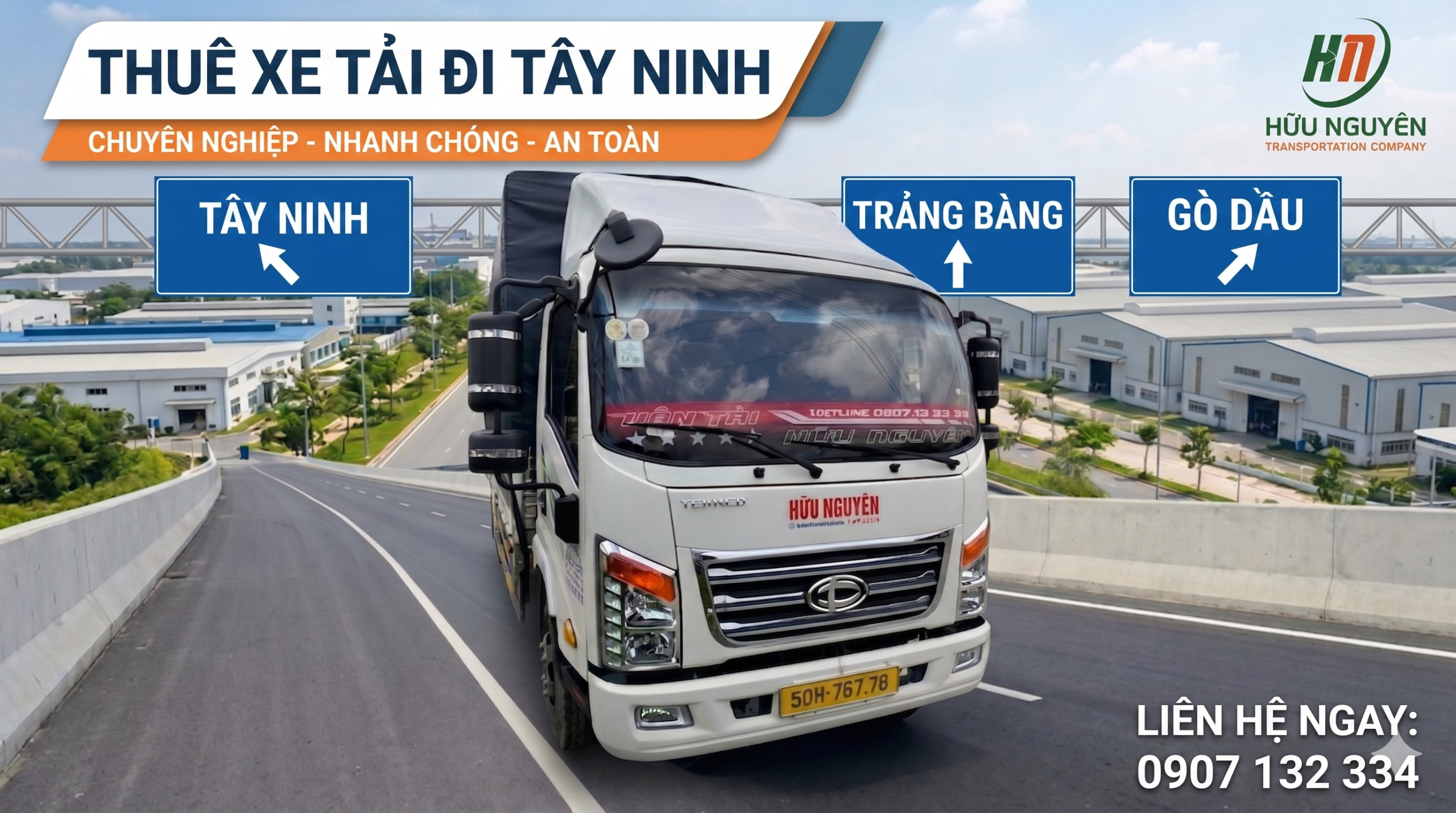 Vận Tải Hữu Nguyên cho thuê dịch vụ xe tải đi Tây Ninh uy tín