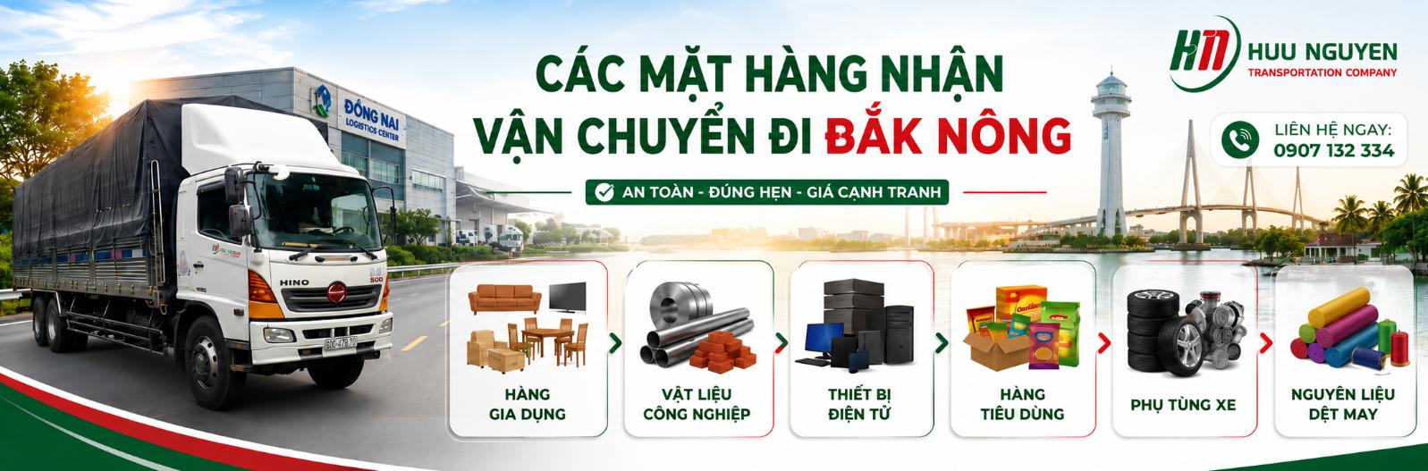 Vận Tải Hữu Nguyên vận chuyển đa dạng các mặt hàng