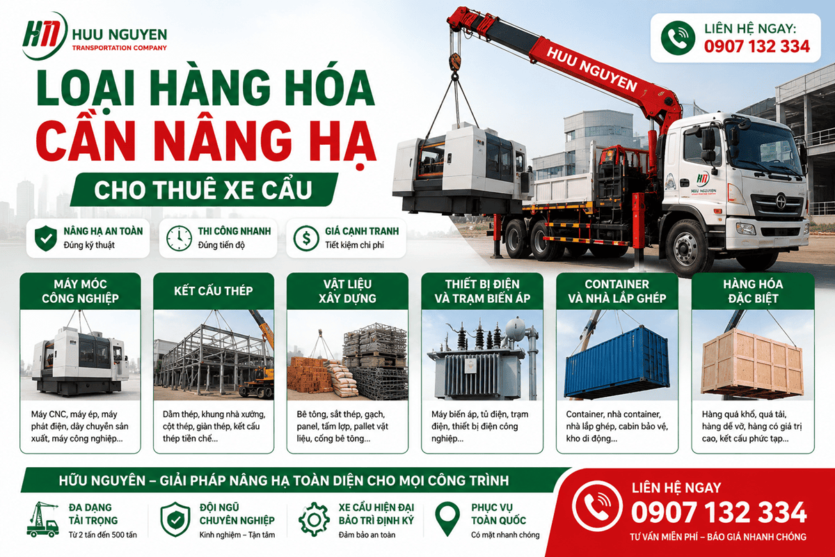 Loại hàng hóa cần nâng hạ